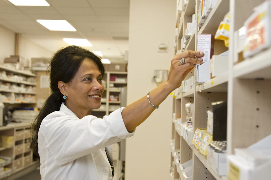 Pharmacy shelves
